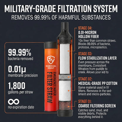 Survival Vault Emergency Water Filter Straw