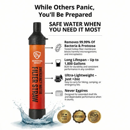 Survival Vault Emergency Water Filter Straw